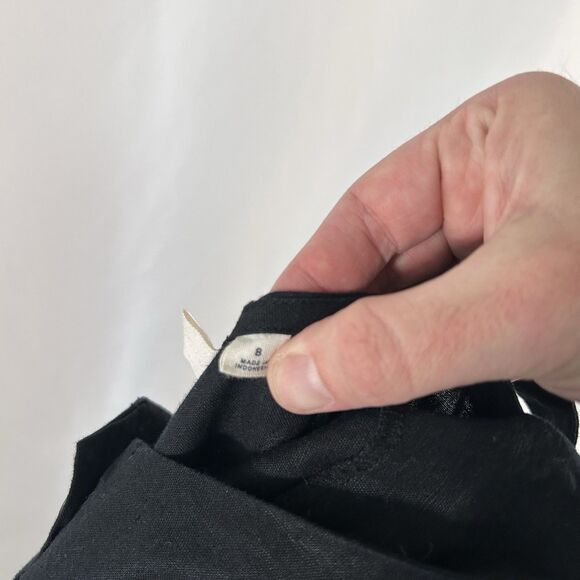 Gap Linen Blend Jump Suit Women's 8 Black Zip Back Sleeveless No Belt Wide Leg - Picture 11 of 12